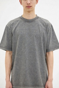 เสื้อยืดโอเวอร์ไซส์ทรงหลวมพิมพ์ลายกรดแบบดิสเทรส พร้อมปักชื่อและโลโก้ตามสั่ง แขนสั้น คอกลม ใส่ได้ทั้งชายและหญิง - Product Image 2