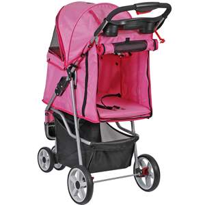 TH-PPS-268 Portable Pet Cart for <b>Camping</b> with Anti Slip Handle Three Wheel Support and UV Resistant Shade Custom OEM - Product Image 2