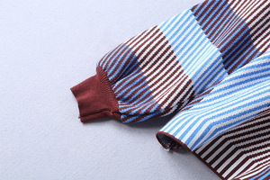 Autumn Winter Fashion Sweater Sets Women Striped Patterns Knitted Jumpers Mid-Calf Length Knit <b>Skirt</b> Suit Casual Knitwear - Product Image 6