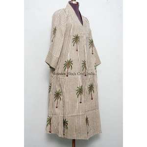 ชุดเดรสผ้าฝ้ายล้างทำความสะอาดได้ รุ่นมิดิ ลักซ์ชัวรี่ อีโค่เฟรนด์ลี่ สำหรับผู้หญิง ชุดเจ้าสาว พิมพ์ลายดิจิทัลลายดอกไม้และต้นไม้ แขนยาว ทรงเข้ารูป คอวี - Product Image 4