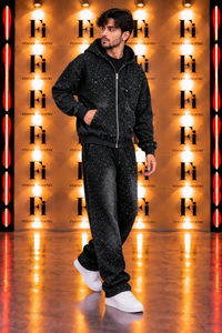 <b>Men</b>’s Rhinestone Tracksuit <b>Set</b> Zip Up Hoodie <b>Set</b> Hooded Tracksuit <b>Set</b> Crystal Hoodie Sweatpants <b>Set</b> Luxury Streetwear Tracksuit - Product Image 4