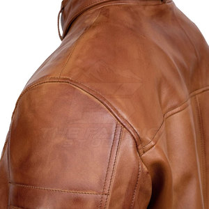 มีตัวเลือกโลโก้แบบกำหนดเอง เสื้อแจ็คเก็ตมอเตอร์ไซค์กันลม ไซส์ใหญ่ หนังพรีเมียม ผิวเรียบ ตะเข็บนิรภัย สำหรับขับขี่บนท้องถนน - Product Image 4