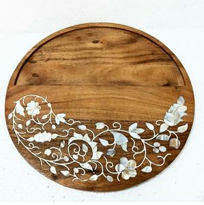 Stylish Wooden And Mother Of Pearl Serving <b>Tray</b> For Coffee <b>Tea</b> Breakfast Serving And Decorative Display - Product Image 2