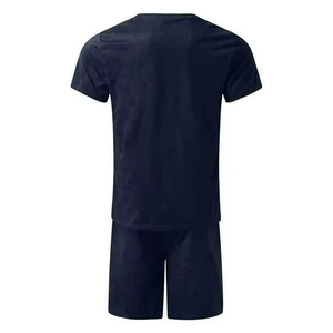 ชุดเซ็ตเสื้อยืดและกางเกงขาสั้นผ้าฝ้ายไซส์พลัสสำหรับฤดูร้อน ผู้ชาย เสื้อยืดโอเวอร์ไซส์ ชุดเซ็ตสองชิ้น - Product Image 3