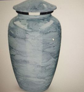Urne funéraire en métal pour cendres humaines taille adulte - Urne de crémation en aluminium avec couvercle - Vase commémoratif poli - Product Image 1