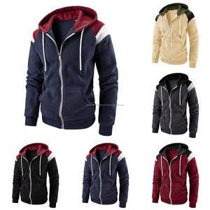 Otoño nuevos hombres Color Zip estilo sudaderas con capucha sudaderas Casual deportes Tops manga larga pulóveres chaqueta de lana de moda Streetwear - Product Image 1