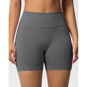 Prix d'usine – Nouveaux shorts de sport taille haute pour femmes, sans coutures, pour yoga, course à pied, fitness, en Spandex/Modal, taille élastique, logo personnalisé, OEM - Product Image 5