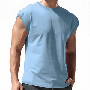 Débardeur Homme Uni Personnalisable avec Logo, T-shirt sans Manches Respirant pour l'Été, Décontracté, Épaules Tombantes, Sport, Activités de Plein Air, Entraînement - Product Image 1