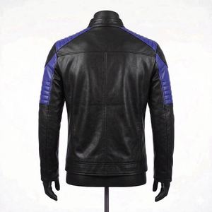 Hot Selling Premium Quality Custom Design Red <b>Real</b> <b>Leather</b> <b>Jacket</b> Streetwear Square Collar <b>Leather</b> Outdoor <b>Jacket</b> Men's - Product Image 2