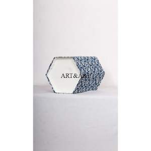 Cesto de Basura de Madera con Diseño Geométrico Ecológico Hecho a Mano, con Tapa Enrollable, Tipo Abierto, para el Hogar y la Cocina - Product Image 5