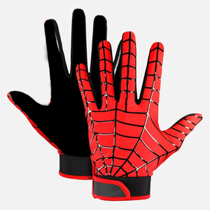 <b>Spider</b>-<b>Man</b> Style Full Finger Non-Slip Outdoor Sports <b>Gloves</b> Red Black Web Pattern Polyester Drawstring Closure Unisex - Product Image 4