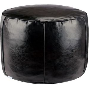 Pouf Rotondo in Ecopelle Fatto a Mano 14"x20" Senza Imbottitura, Soluzione Salvaspazio, Seduta da Terra Perfetta Come Sedia Futon - Product Image 1