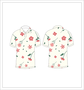 เสื้อโปโลผู้ชายสีขาวพิมพ์ลายดอกไม้สีชมพูแขนสั้นเสื้อแฟชั่นฤดูร้อนลำลอง - Product Image 6