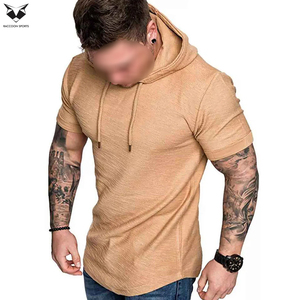 เสื้อฮู้ดแขนสั้นผู้ชายผ้าฝ้าย 100% ขายส่ง เสื้อกันหนาวสีพื้นหลากสี ระบายอากาศได้ดี - Product Image 3