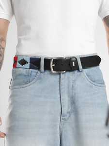 Ceinture Polo en Cuir Véritable Personnalisée Faite Main Style Argentin avec Coutures en Fil Ciré pour Hommes LBP-0033 - Product Image 1