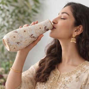 Botella de Agua de Cobre Reutilizable, Ecológica, Impresa, a Prueba de Fugas, Botella de Cobre Puro para la Salud Ayurvédica, para el Hogar, Gimnasio, Oficina, Venta al Por Mayor - Product Image 3