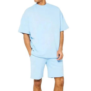 Ensemble de shorts pour hommes de haute qualité 2024, vêtements d'été, ensembles de jogging pour hommes, manches courtes avec shorts, coton, ensembles d'été pour hommes, tricoté uni - Product Image 5
