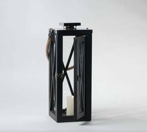 Farol de Madera Cuadrado Natural con Paneles de Vidrio, Portavelas Rústico Hecho a Mano para Decoración del Hogar, Navidad, Pascua, Bodas, Estilo Art Empire - Product Image 1