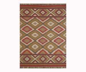 Alfombra Colorida Hecha a Mano, Alfombras Kilim de Yute y Lana Tejidas a Medida para Sala de Estar, Dormitorio y Estudio - Product Image 1