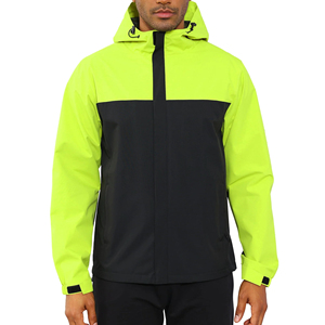Men's Waterproof Color Blocked Hard Shell <b>Jacket</b> With Hood Zip Fly Pockets Outdoor Hiking Apparel Regular Fit For All Seasons - Product Image 6