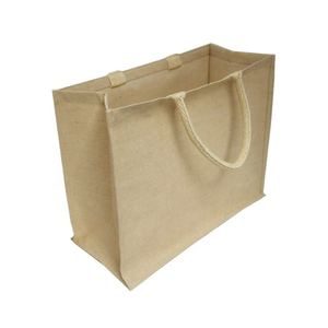 Natural Heavy Duty Jute Picnic <b>Bag</b> | Woven Promotional Shopping Tote with <b>Long</b> Handle for Daily Grocery Use Retail Carry <b>Bag</b> - Product Image 1