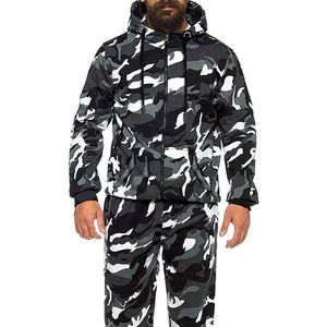 Mens <b>Tracksuit</b> <b>Camouflage</b> Hooded <b>Tracksuit</b> Full Zip Casual Autumn Wear Polyester Side Pockets Regular Fit - Product Image 1