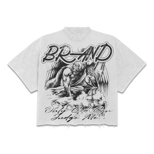 Fabricante de Camisetas Personalizadas, Camiseta Corta Negra de Alta Calidad con Lavado Ácido para Hombre, Camisetas Gráficas de Algodón Desgastado con Hombros Caídos - Product Image 2