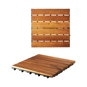 Dalles de terrasse en acacia à emboîtement DIY 300x300mm, modernes, imperméables, pour la décoration intérieure/extérieure de la maison et du jardin - Product Image 2
