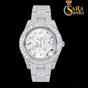 นาฬิกาเพชรสไตล์ฮิปฮอปหน้าปัดตัวเลขสไตล์โรมันหรูหราประดับเพชร - Product Image 4