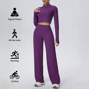 Custom Made New Solid Front Logo Sexy Backless Halter Yoga Suit Skin-Friendly Spandex/Nylon Breathable High-Waisted 5-Piece Set - Product Image 4