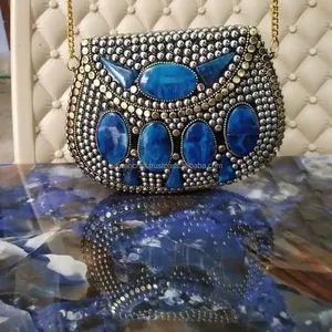 Handmade Trending Design Bridal Metal <b>Clutch</b> Mosaic Bag Handbag Party Bag <b>Silver</b> Color <b>Clutch</b> Bags for Women Party Wear - Product Image 3