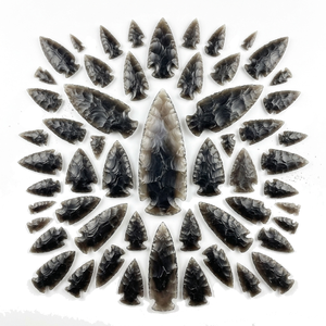 Pointes de flèche en pierre naturelle, pointes de flèche en pierre de lune noire, pointes de flèche en jaspe fantaisie, pierres précieuses de guérison, vente en gros de cristaux - Product Image 6