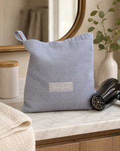 Custom Logo 140 GSM Recycled Cotton Hair Dryer Storage Bag 30x40 cm Hanging Handle Hotel Salon Travel Pouch Wholesale OEM ODM - Product Image 3