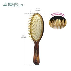 Peigne Annecy doré pour des soins capillaires doux, manche en plastique souple et flexible avec confort amorti, vente en gros pour grossistes en ligne - Product Image 2