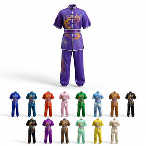 Uniforme d'arts martiaux personnalisé brodé à la main, tendance, élégant, avec strass, Tai Chi Kung Fu, léger, pour spectacle sur scène - Product Image 1