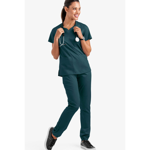 Blouses médicales unisexes de haute qualité à col en V, personnalisables avec logo, service OEM, uniformes d'infirmière confortables pour hôpitaux et établissements médicaux - Product Image 5