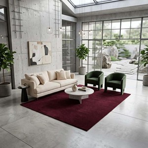 Luxury Wine <b>Red</b> Plush Area Rug Minimalist Modern Hand Tufted & Hand loom Carpet Soft Bedroom Living Room Home Decor Floor Rug - Product Image 3