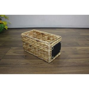 High Quality Set 4 Rectangular Bamboo <b>Storage</b> Tray Handwoven Water Hyacinth Eco-Friendly Bathroom Home Office Document Sorting - Product Image 2