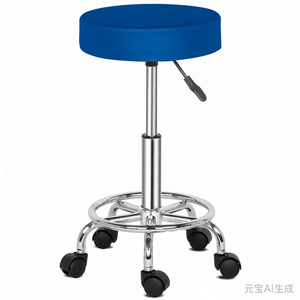 Sgabello Professionale da Salone con Certificazione SGS, Sollevamento a Gas, Capacità 150kg, Schiuma Modellata Spessa 8cm, Seduta in Semi Pelle PU, Base a Ragno - Product Image 4