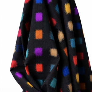 Handwoven Double Ikat <b>Fabric</b> Yardage White Base Multicolor Geometric Pattern Textile for Apparel and Home Decor - Product Image 4