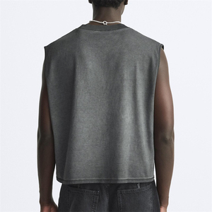 Best Quality Men's Gym Muscle Sleeveless Shirt <b>Vest</b> Tank <b>Tops</b> Bodybuilding Summer Eco-Friendly Quick Dry Cotton Breathable Front - Product Image 5