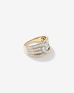 Anillo de cóctel Roy Diamond de oro amarillo de 18 quilates con diamantes pavé en varias filas, certificado por IGI, anillo de lujo, joyería fina - Product Image 2