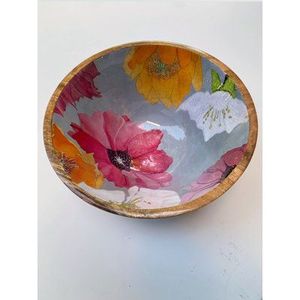 Tazón de Ensalada de Madera Ecológico Hecho a Mano en India con Adhesivo Esmaltado, Vajilla de Estilo Americano para Fiestas, para Palomitas y Pasta - Product Image 6