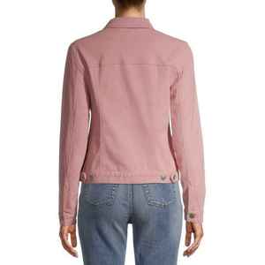 Newest Style Lady Jean Jacket Long Sleeve Woman <b>Denim</b> Jacket Women's Clothing Pink Color Quantity Custom <b>Coat</b> Cotton OEM Pockets - Product Image 5