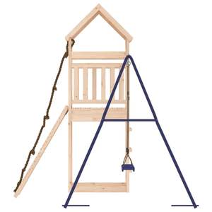 Juego de juegos infantiles de madera de pino natural para exteriores con columpios, material de polipropileno (PP) sólido y duradero - Product Image 6