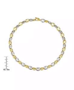 Two-Tone <b>Chain</b> Textured <b>14K</b> <b>Gold</b> Plate Necklace | Macy's - Product Image 3