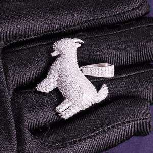 Colgante de plata de ley 925 con certificado GRA, moissanita VVS helada, diseño de cabra, joyería fina para hombre, estilo hip hop - Product Image 4