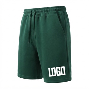 Pantalones cortos de algodón personalizados para hombre, a la moda, de cintura media, con cordón ajustable, informales, con estampado de logotipo. - Product Image 1