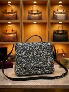 <b>Elite</b> Craft Studio Vintage Geometric Floral Print Canvas Messenger Bag Women Flap Closure Polyester Lightweight Crossbody - Product Image 3