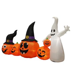 Decorazioni Gonfiabili di Halloween in PVC da 2,4 Metri con Luci LED, Zucche e Fantasmi per Decorazioni da Giardino Gonfiabili per Esterni - Product Image 2